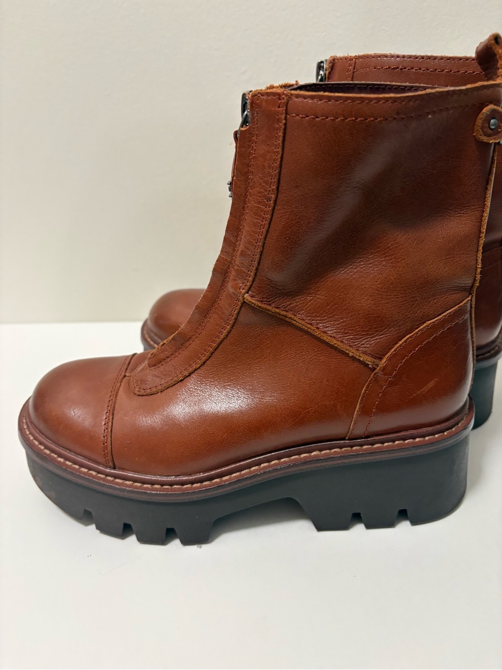 Sam Edelman Brown Leather Platform Ankle Boots - Women